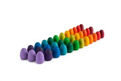 Grapat houten speelgoed Mandala regenboog eieren set 36 stuks