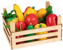 Goki houten speelgoed groenten en fruit kistje - educatief rollenspel