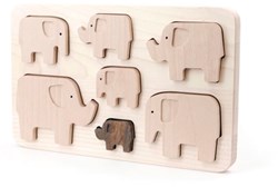 Bajo houten vormenpuzzel Olifanten - educatief speelgoed 7 stukjes