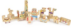 Bajo houten puzzel Vriendelijke Monsters - dubbelzijdig educatief speelgoed