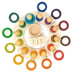 Grapat houten ringen speelgoed meerkleurig 12 stuks educatief