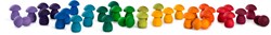 Grapat houten regenboog paddenstoelen speelgoed set
