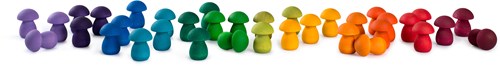 Grapat houten regenboog paddenstoelen speelgoed set