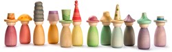 Grapat houten speelfiguren set - Fancy Nins - 12 regenboog poppetjes