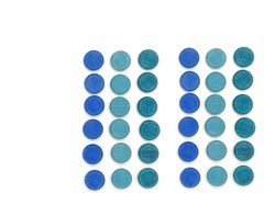 Grapat houten mandala muntjes blauw - educatief speelgoed 36 stuks